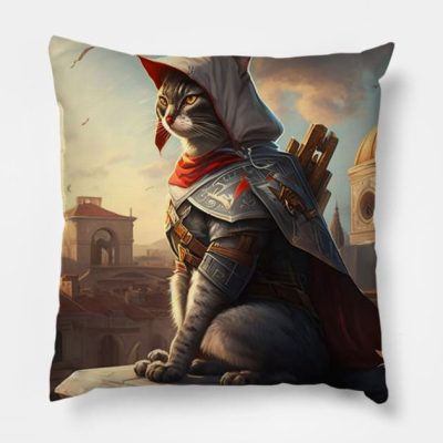 Cat Assassin Throw Pillow Official Assassin's Creed Merch