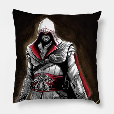 Ezio Inktober 2019 Throw Pillow Official Assassin's Creed Merch