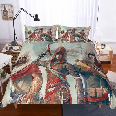 Musolei Assassins Creed 3D Bedding Set Queen Size Duvet Cover comforter cover set Microfiber Home room 9 - Assassin's Creed Shop