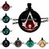 Punk Action Game Sign Necklace Assassin Icon Gothic Black Chain Necklace Personality Glass Dome Pendant Fashion - Assassin's Creed Shop
