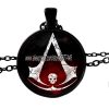 Punk Action Game Sign Necklace Assassin Icon Gothic Black Chain Necklace Personality Glass Dome Pendant Fashion 2 - Assassin's Creed Shop