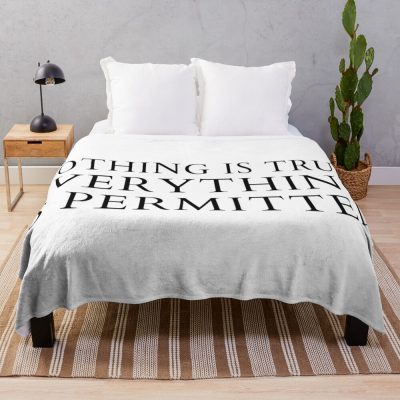 Assassin's Creed Nothing Is True, Everything Is Permitted Quote Throw Blanket Official Assassin's Creed Merch