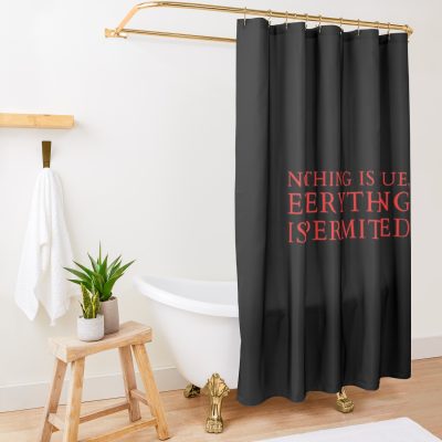 Assassin's Creed Nothing Is True, Everything Is Permitted Quote Shower Curtain Official Assassin's Creed Merch